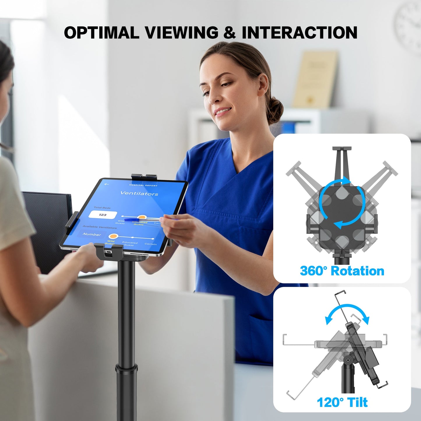 AboveTEK Anti-Theft Tablet Kiosk Floor Stand for 7.9"-11" Device (TH-608)