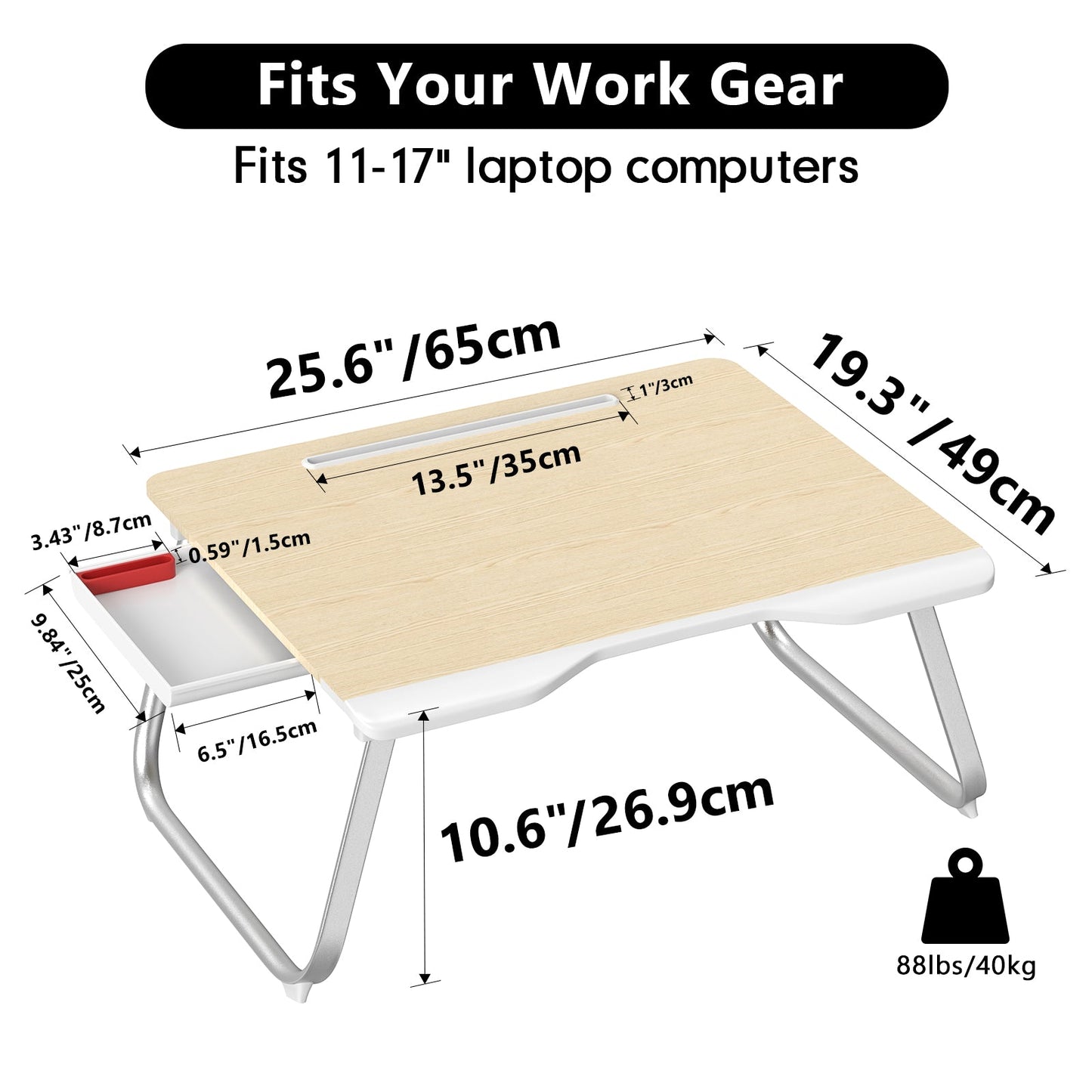 Extra Large Ergo Laptop Bed Table  (LT-258H)