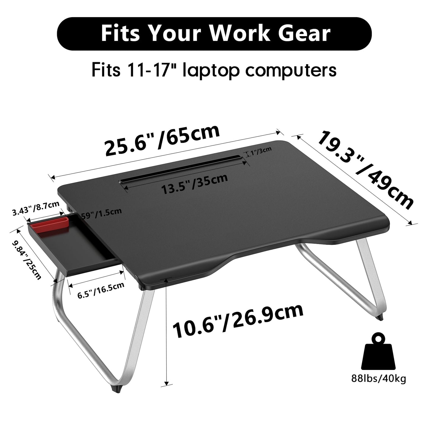Extra Large Ergo Laptop Bed Table  (LT-258H)