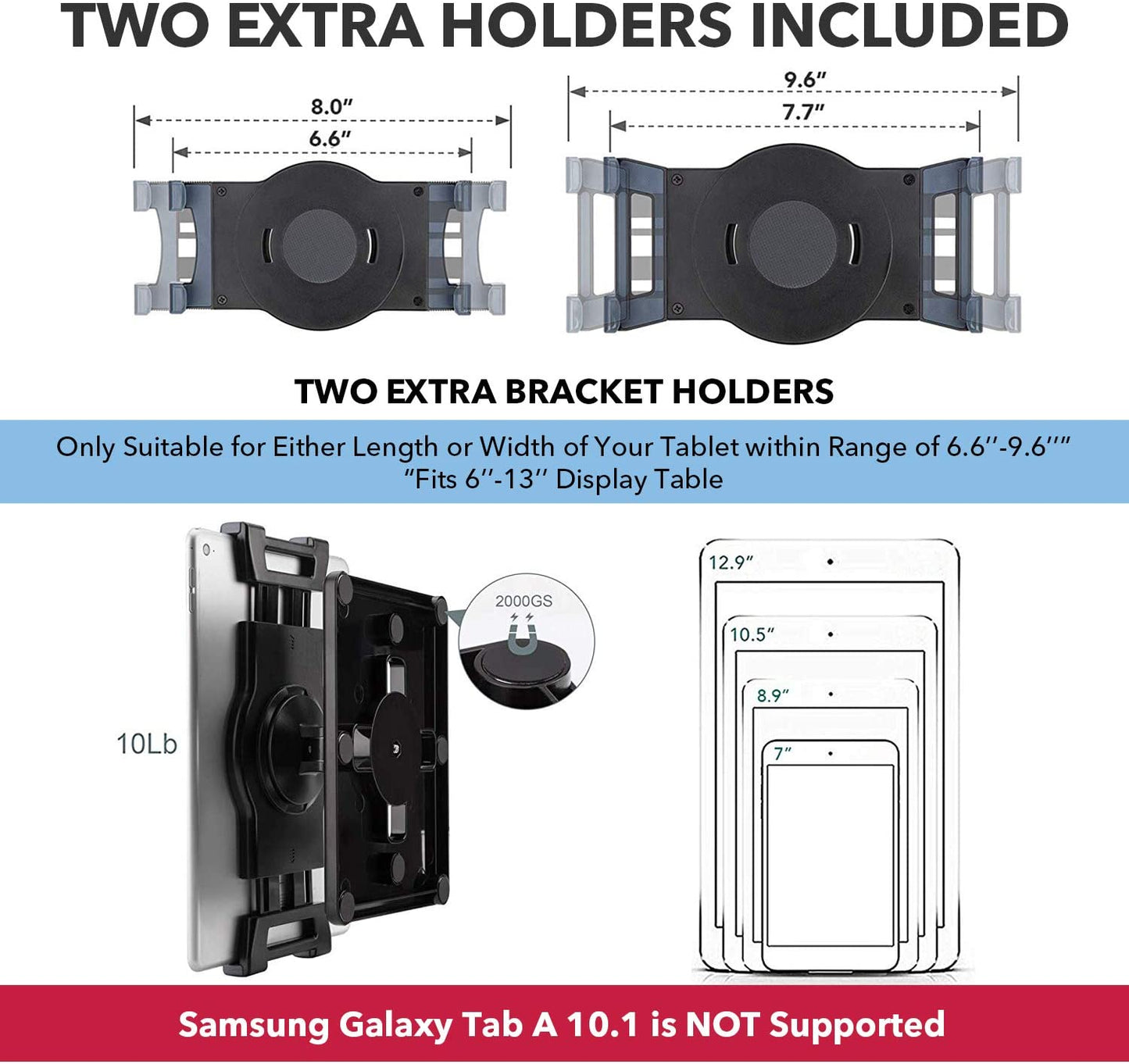 Universal Magnetic iPad Wall Mount - TS-338B