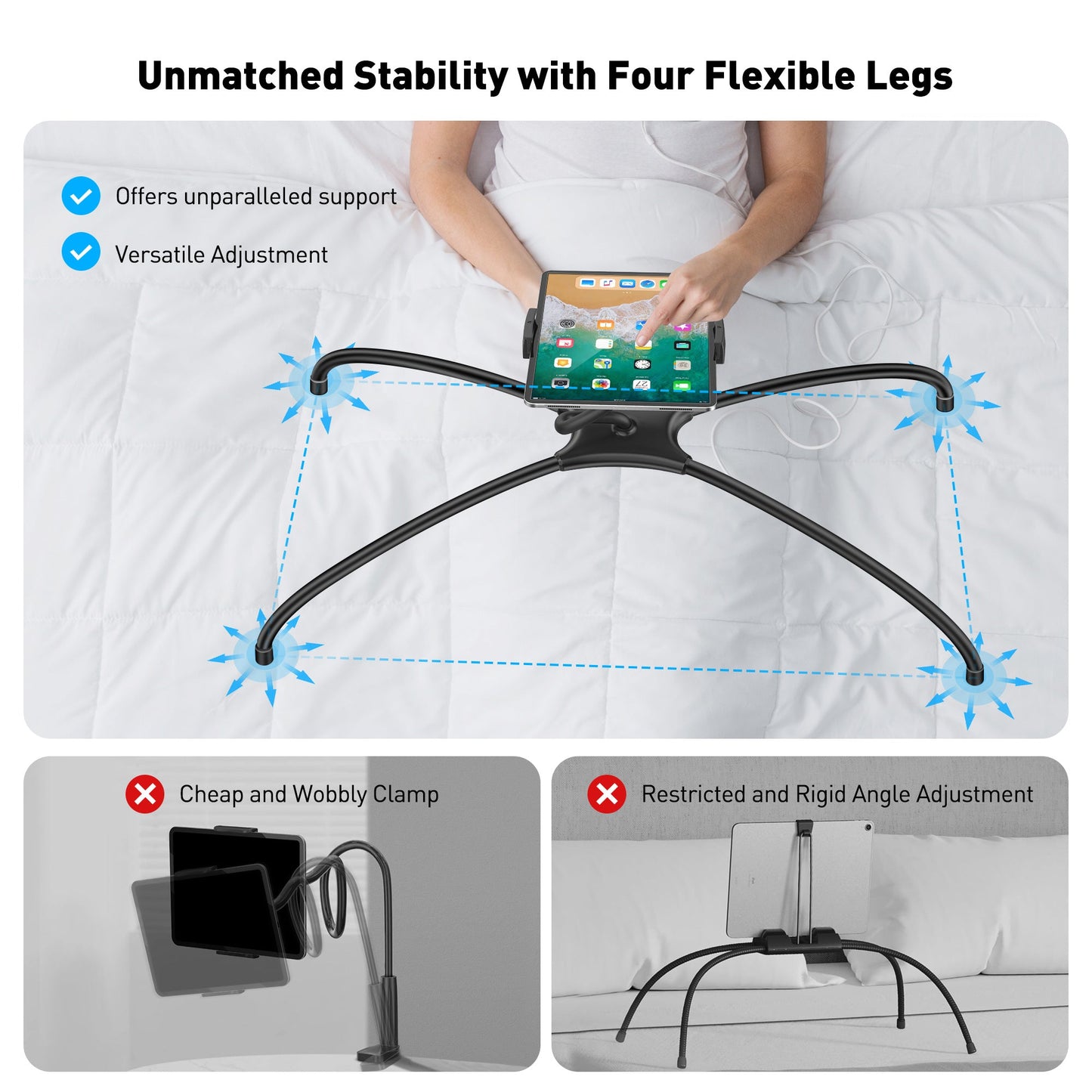 AboveTEK Adjustable iPad Stand Holder (TH-5B)