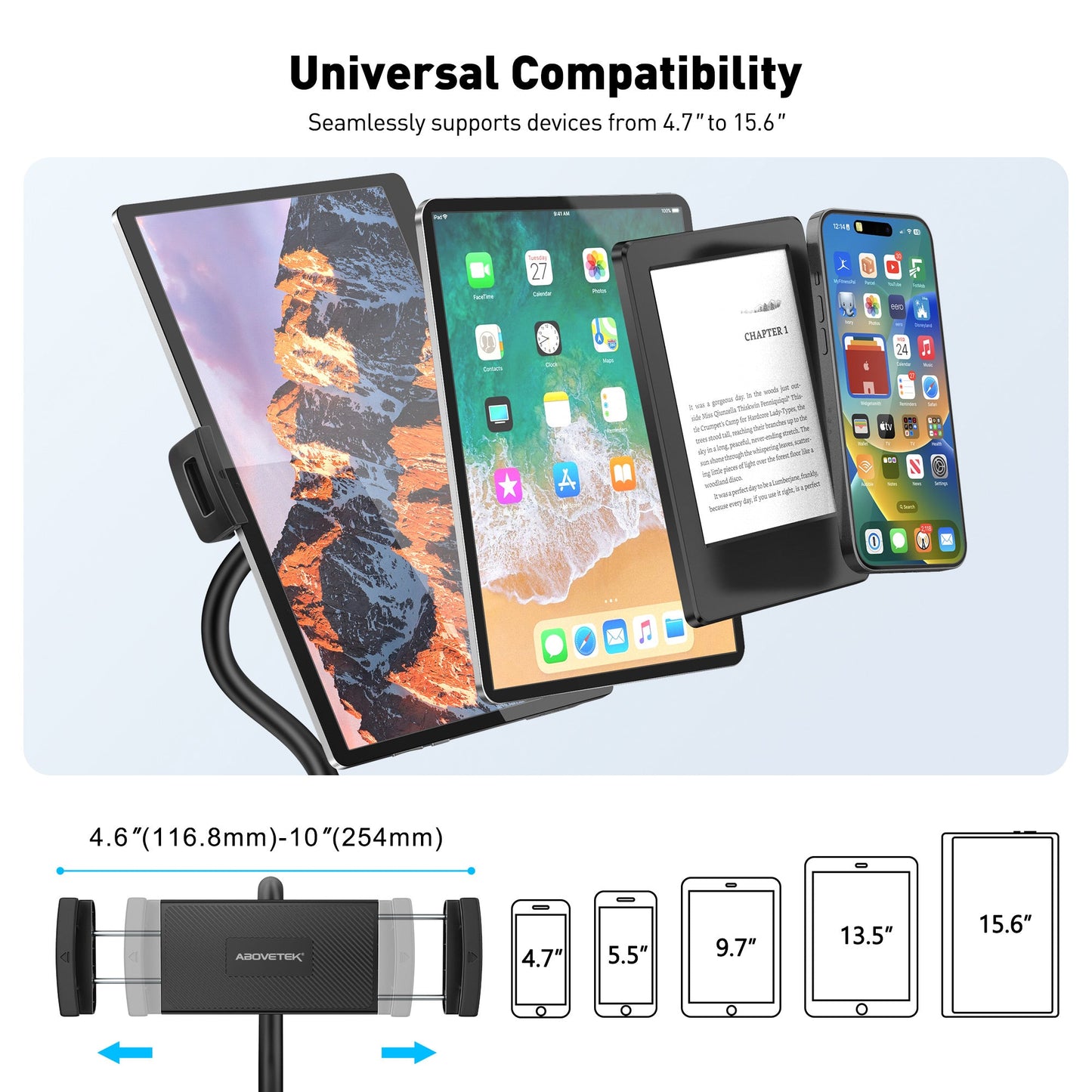 AboveTEK Adjustable iPad Stand Holder (TH-5B)