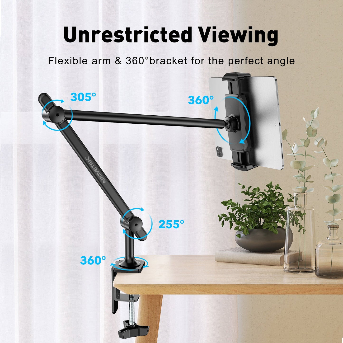 Long Arm Tablet Phone Stand Mount (TS-388B/W)