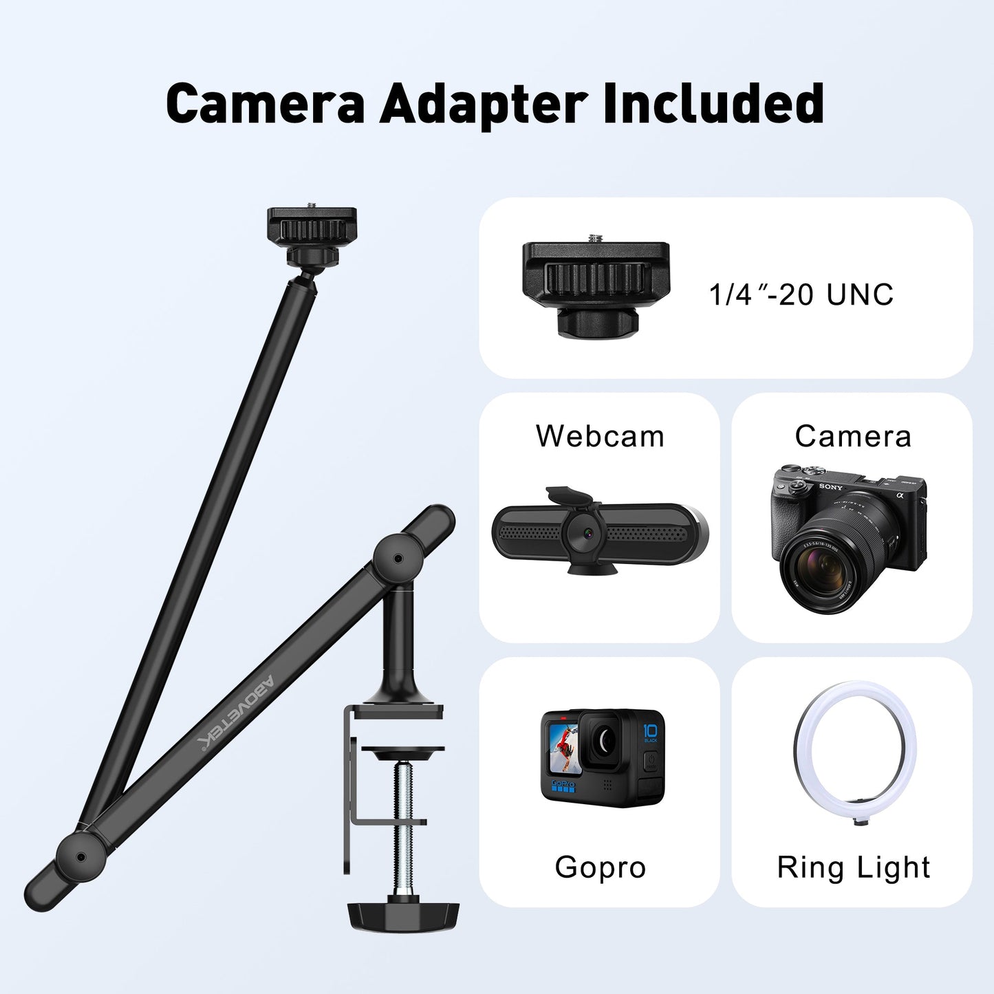 Long Arm Tablet Phone Stand Mount (TS-388B/W)